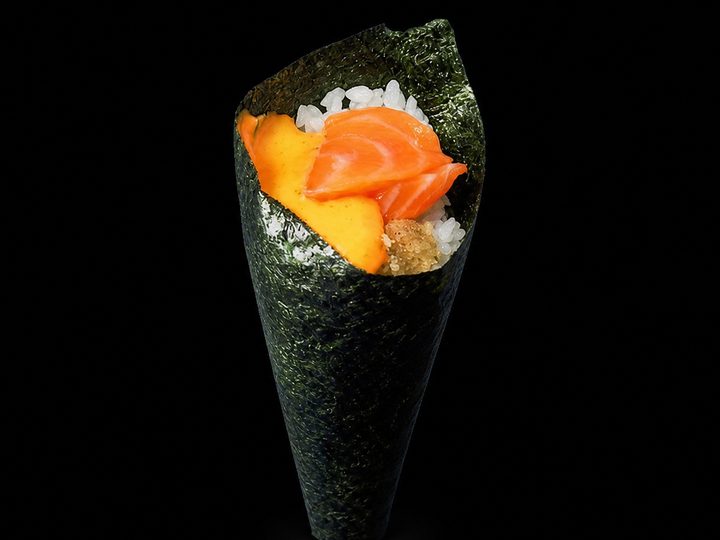 Crispy Spicy Salmon Hand Roll